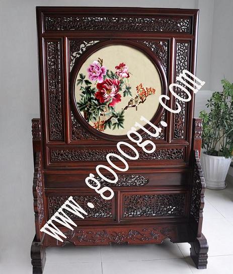 榮華富貴牡丹，居家玄關，雙面繡擺件，蘇州刺繡
