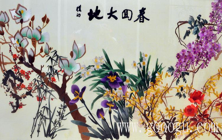 春回大地、萬物復(fù)蘇精品刺繡壁畫！