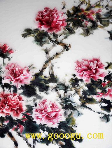 蘇繡牡丹精品，牡丹刺繡畫，蘇繡精品畫