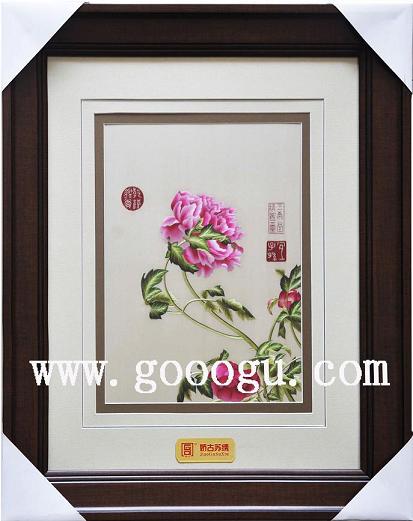 蘇繡精品,郎士寧仙萼長(zhǎng)春圖牡丹畫(huà),刺繡名畫(huà)